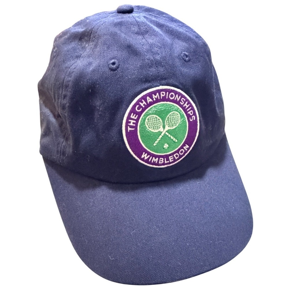 Wimbledon Championship Baseball Cap Blue Embroidered Tennis Logo Souvenir Hat